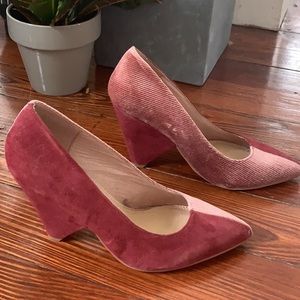 ASOS chunky heel pointed toe contrast shoes